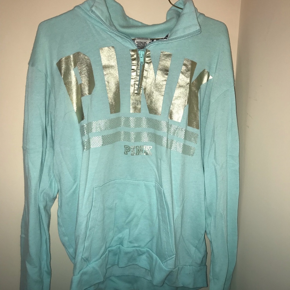 PINK baby blue 1/4 zip